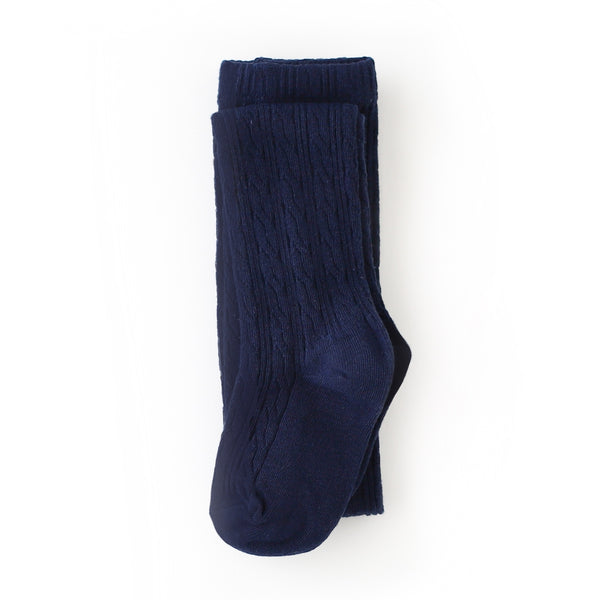 Cable Knit Tights - Navy– Beansprouts